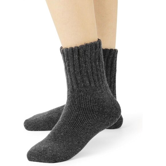 BenSorts Women 3 Packs Black Black Gray Winter Thick Warm Polyester Boots Socks - Picture 6 of 6